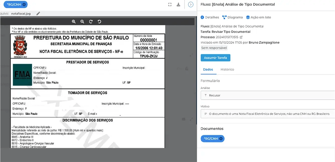 Imagem funcionalidade de automação de pagamento de notas fiscais